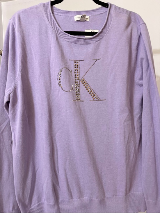 Calvin Klein Sweaters - Calvin Klein Lavender Crewneck Sweater with Studded CK Logo